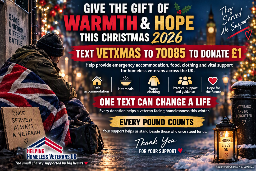 Christmas Fundraising Appeal 2026 - Text VETXMAS to 70085 to donate £1